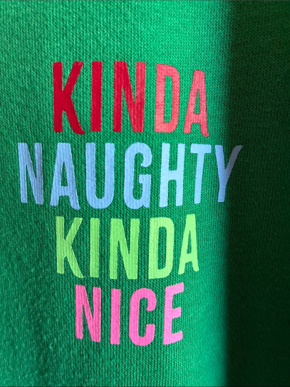 Wondershop Green Crewneck with Multicolor Chest Lettering